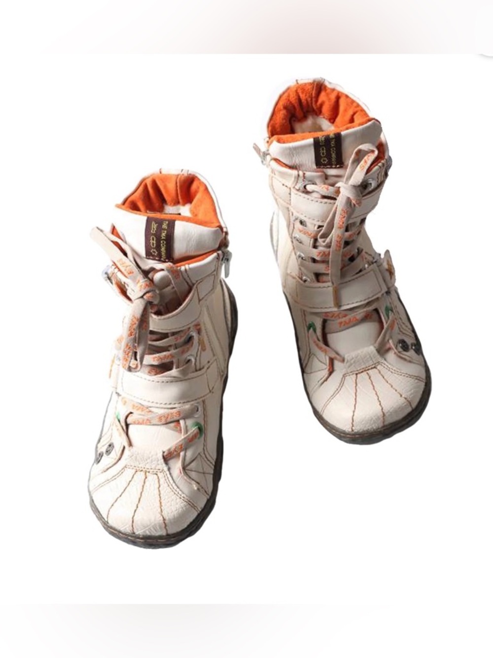 TMA EYES White Faux Leather Winter Boots Women's Size 8 - Picture 8 of 16